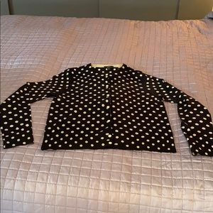 J Crew Merino cardigan black with tan polk…